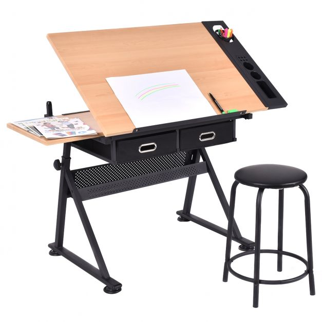Table à dessin bureau inclinable et réglable en hauteur 115 x 60