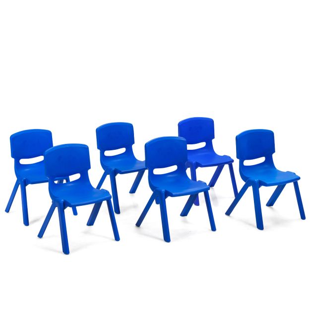 Lot de 6 Chaises pour Enfants Fabriquer en Plastique Multicolore Idéal pour  Salle de Jeux Jardin d'Enfant Bleu - Costway